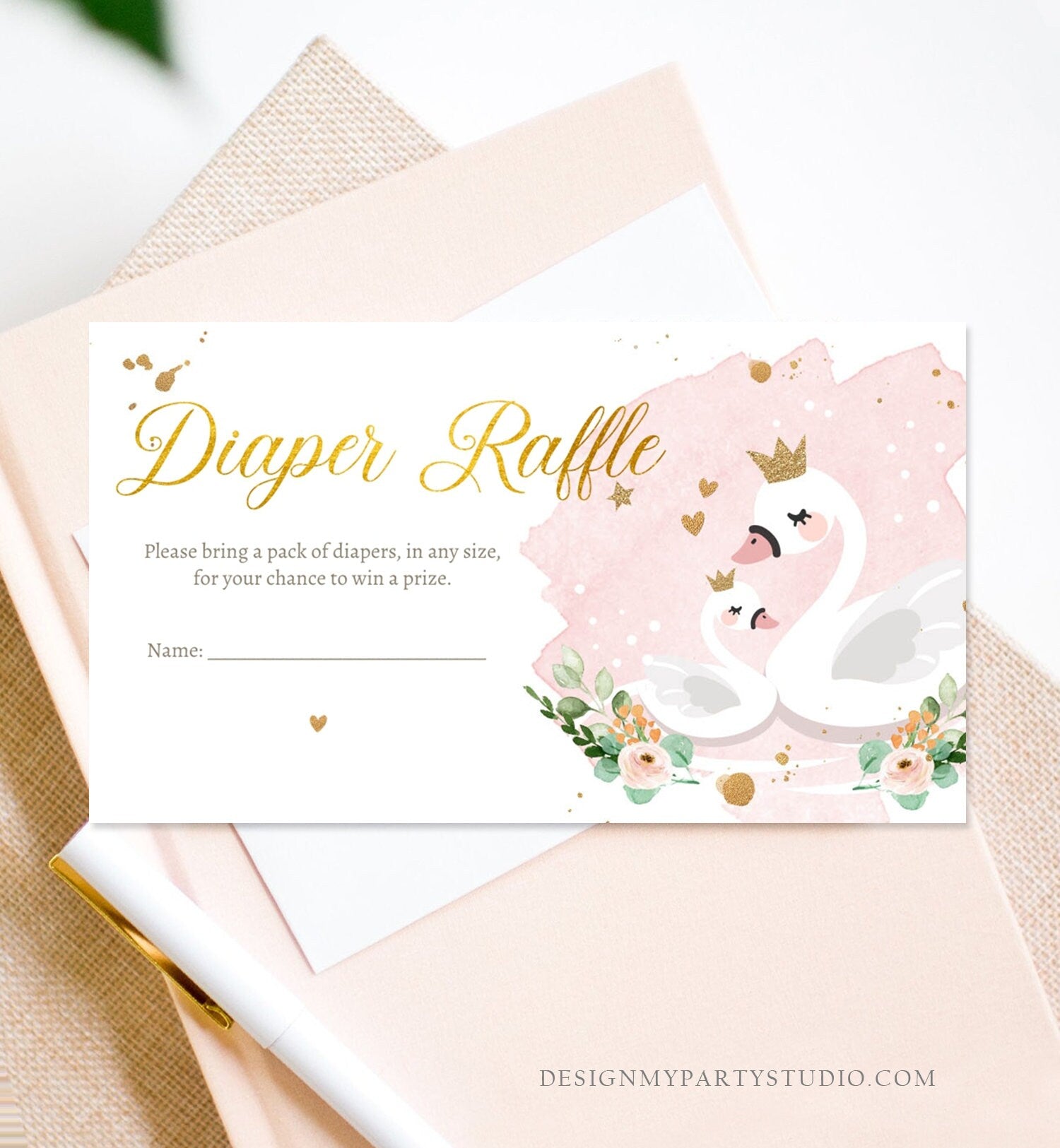printable princess diaper raffle tickets