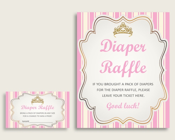 printable princess diaper raffle tickets