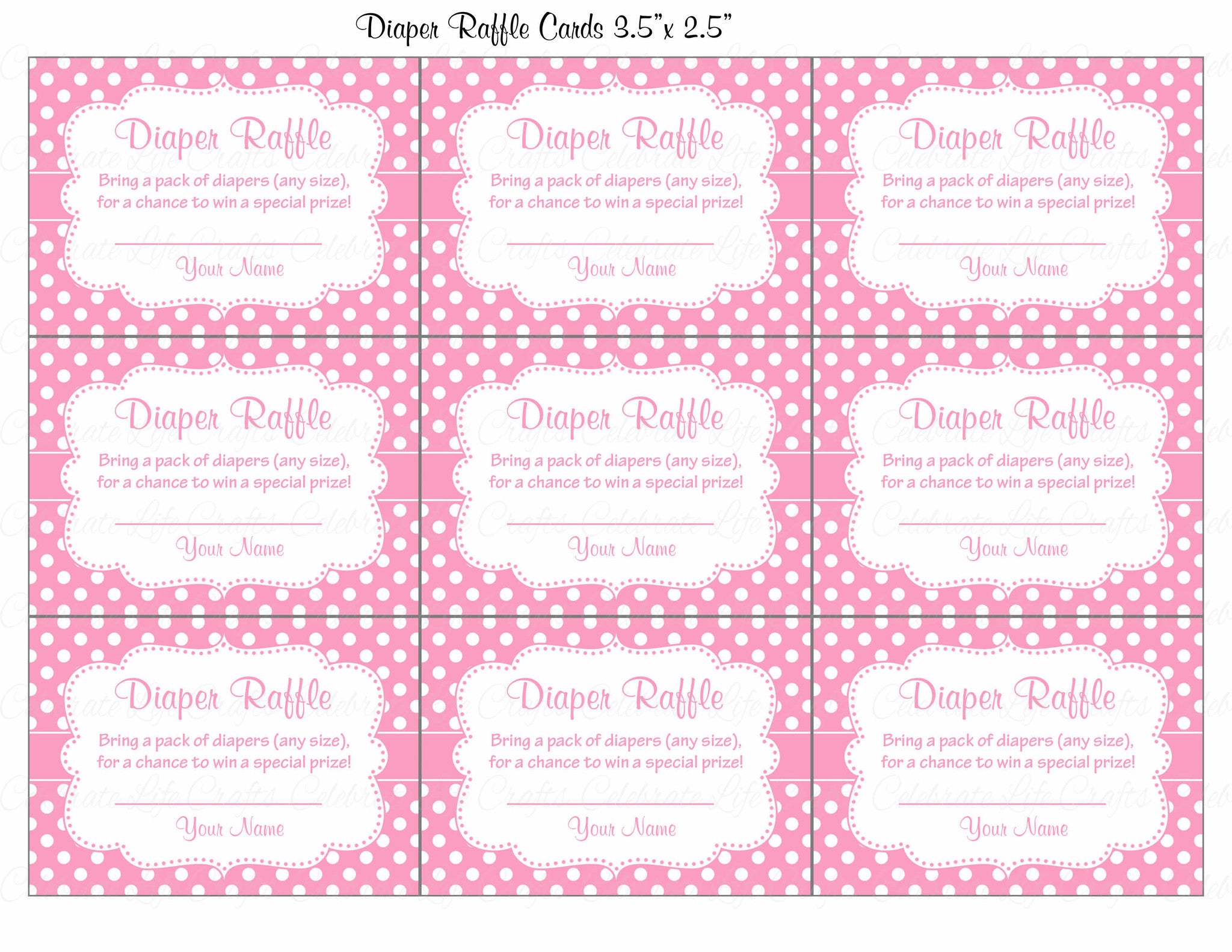 printable princess diaper raffle tickets