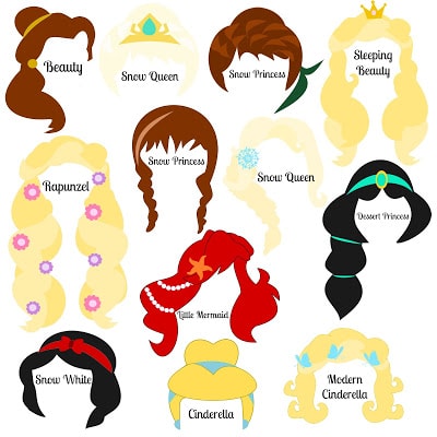 printable princess photo booth props