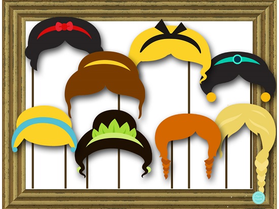printable princess photo booth props