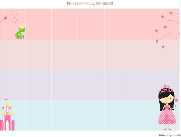 printable princess potty training chart