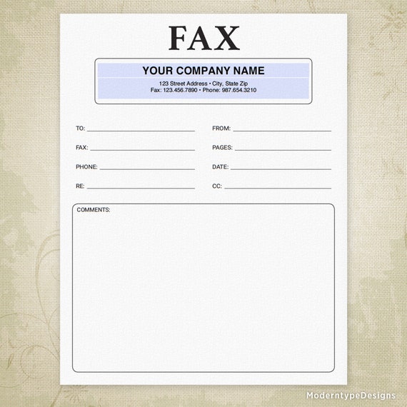 printable professional fax cover sheet