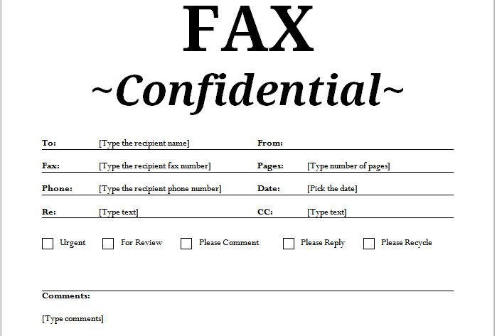 printable professional fax cover sheet