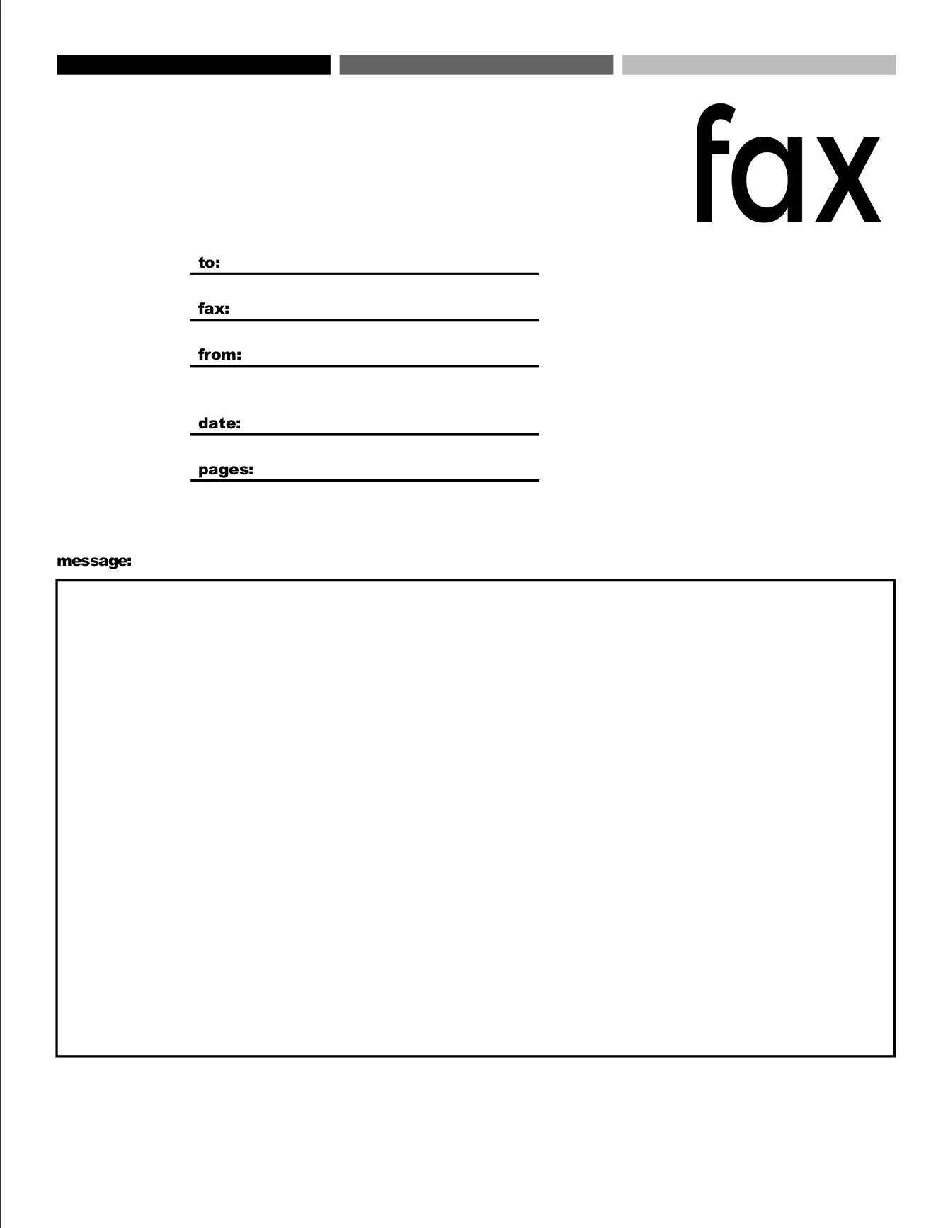 printable professional fax cover sheet