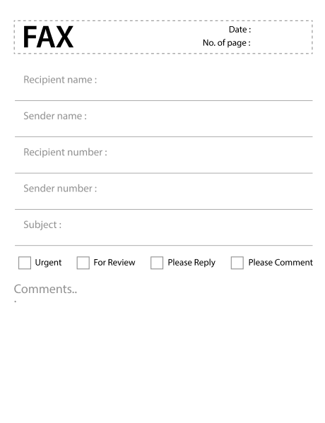 printable professional fax cover sheet