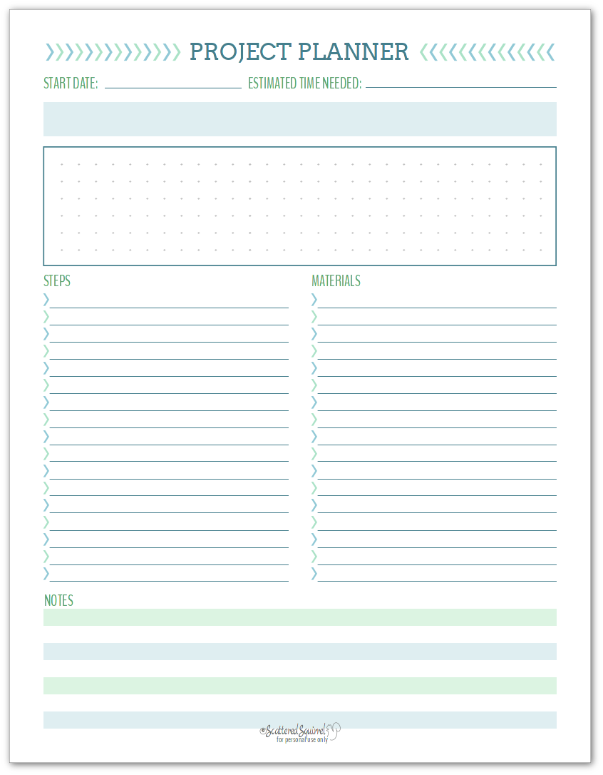 project planner - Scattered Squirrel