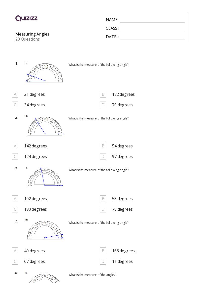 50+ Measuring Angles worksheets for 8th Year on Quizizz | Free ...
