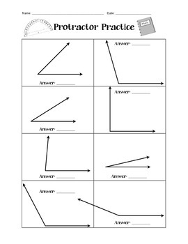 Protractor practice worksheet | TPT