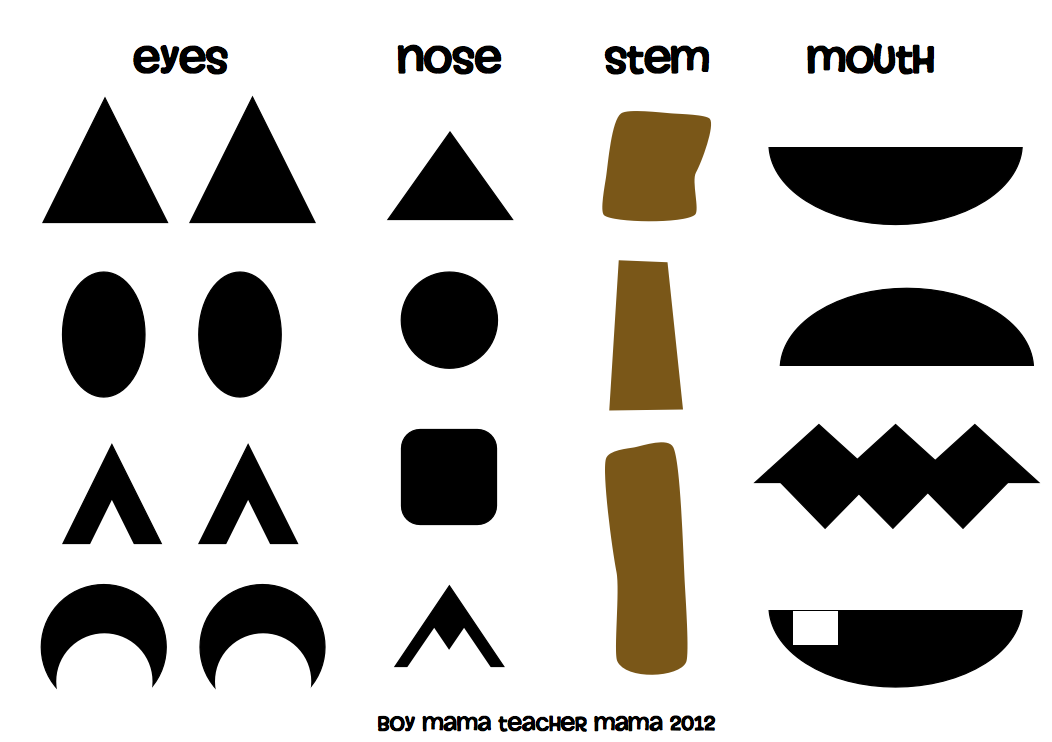 printable pumpkin eyes and mouth