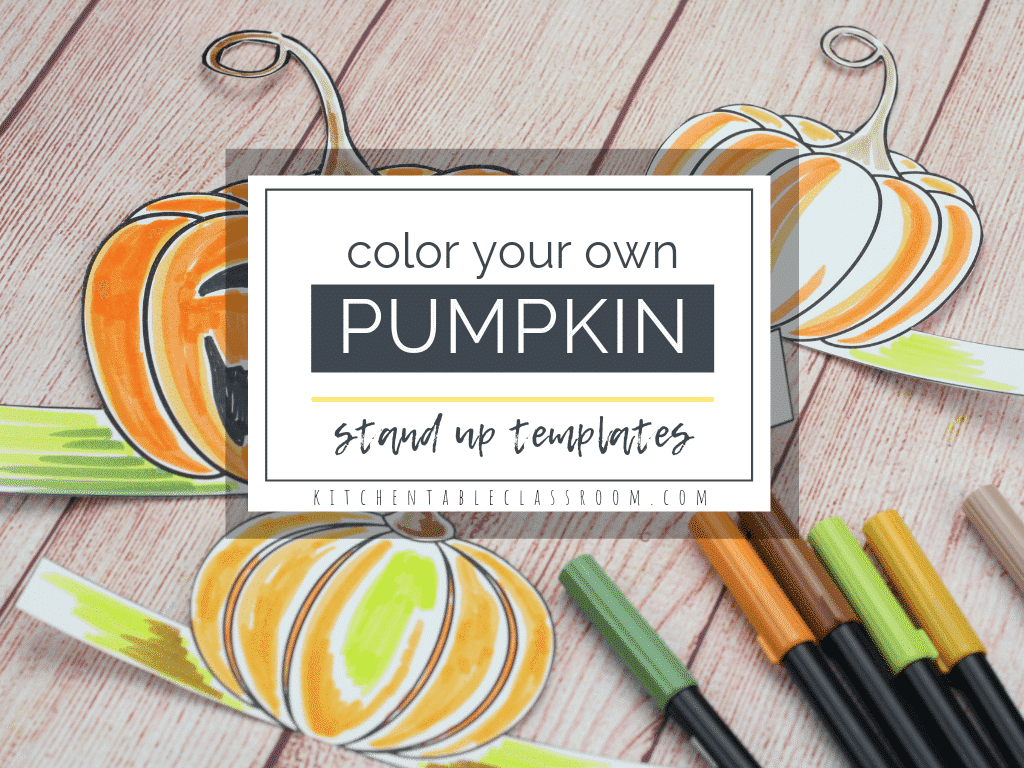 Color Your Own Pumpkin- Stand Up Pumpkin Templates - The Kitchen ...