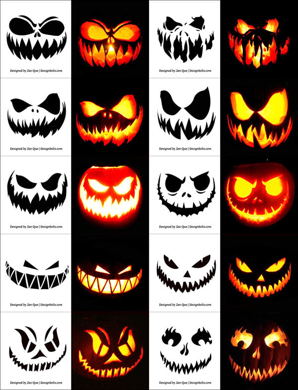 850+ Free Printable Halloween Pumpkin Carving Stencils, Patterns ...