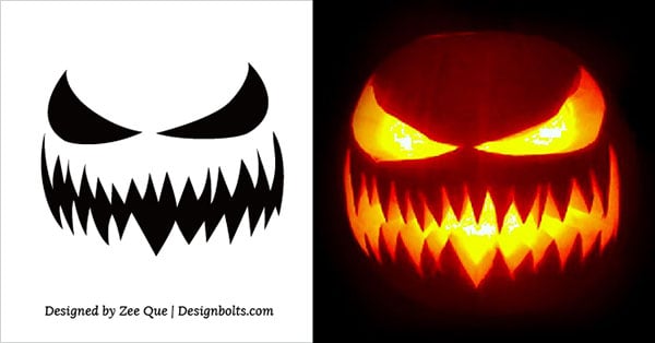 10 Free Printable Scary Halloween Pumpkin Carving Patterns ...