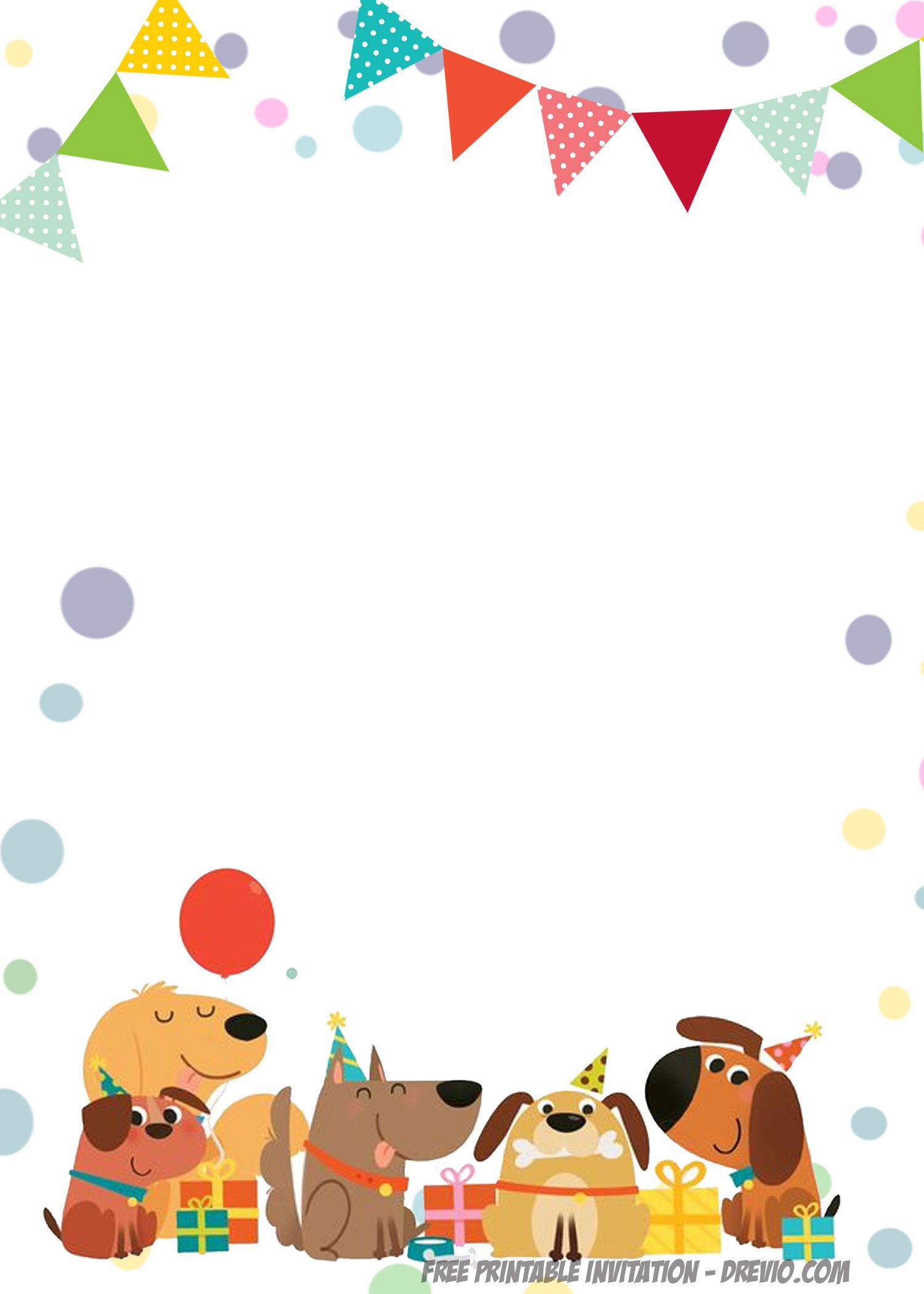 FREE Printable Delighted Dogs Invitation Templates