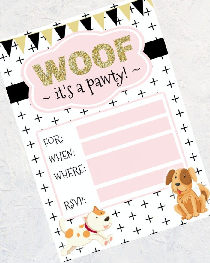 Free Printable Invitation for Puppy-Themed Party - Six Clever Sisters
