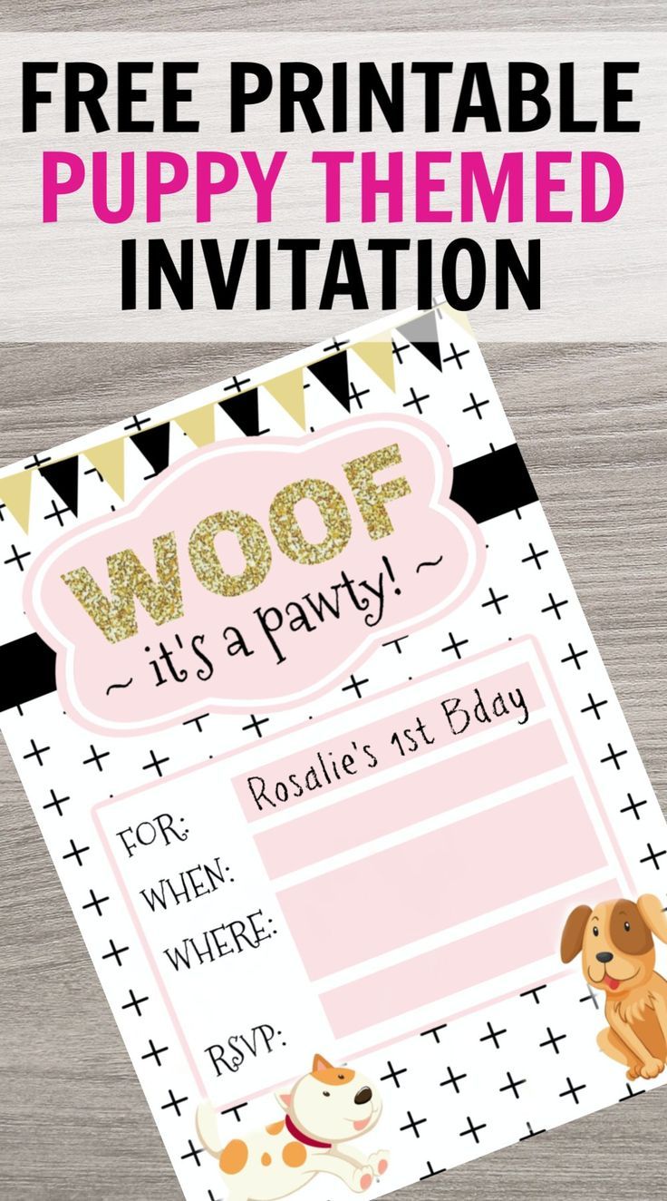 Free Printable Invitation for Puppy-Themed Party - Six Clever Sisters
