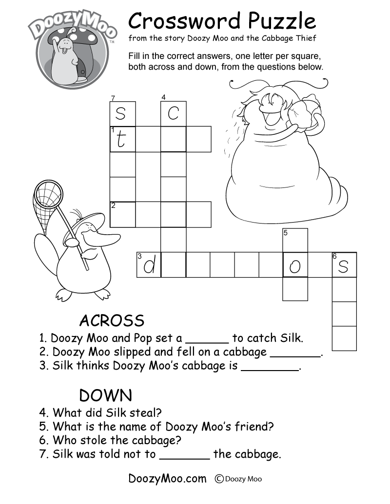 Crossword Puzzle Worksheet (Free Printable)