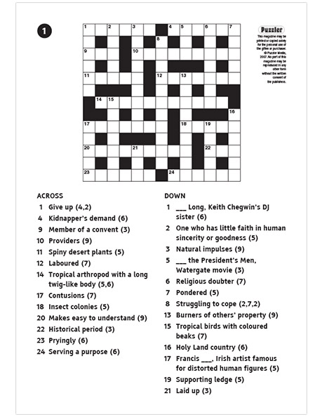 Large Print Crosswords Printable Puzzles | Puzzler®