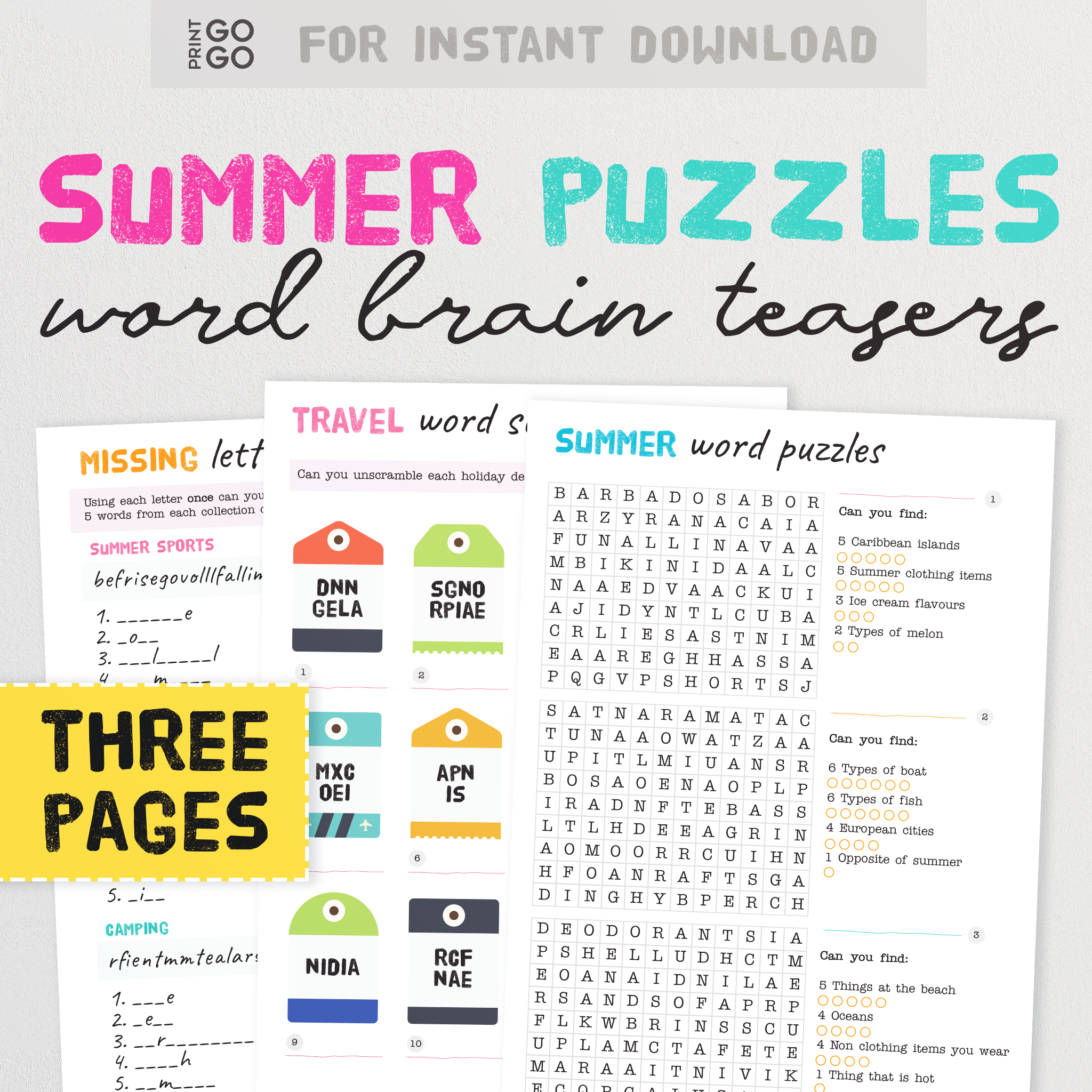 printable puzzles and quizzes
