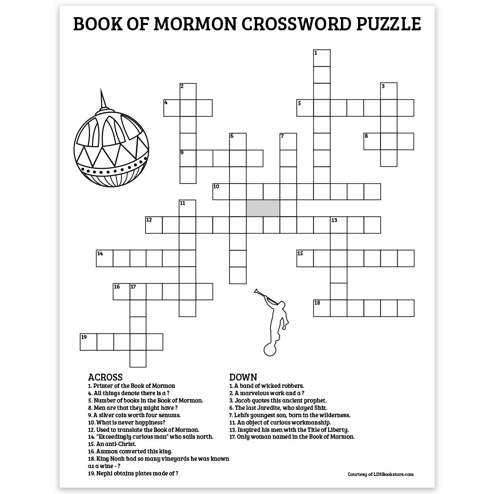 Printable Book of Mormon Crossword Puzzle - Advanced