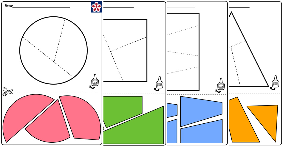 Shapes-Within-Shapes Sorting Puzzle Worksheet. TeachersMag.com