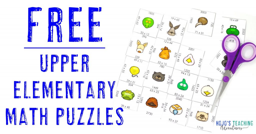 FREE Upper Elementary Math Puzzles - HoJos Teaching Adventures, LLC