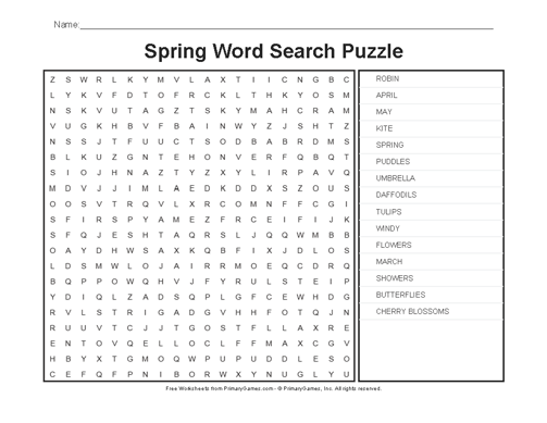 Spring Crossword - Puzzles