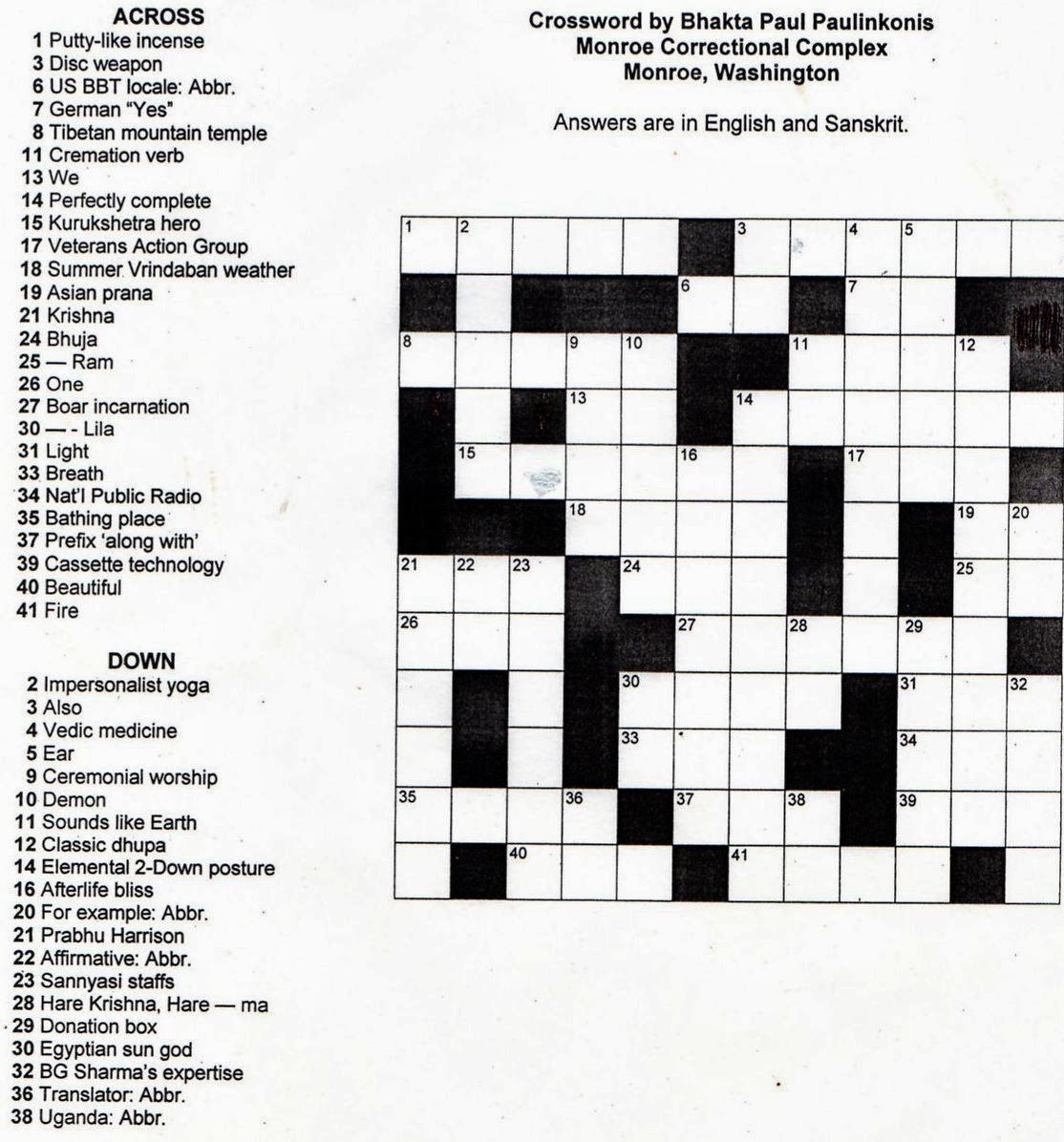 Printable Crossword Puzzles For High School Students - Printable ...