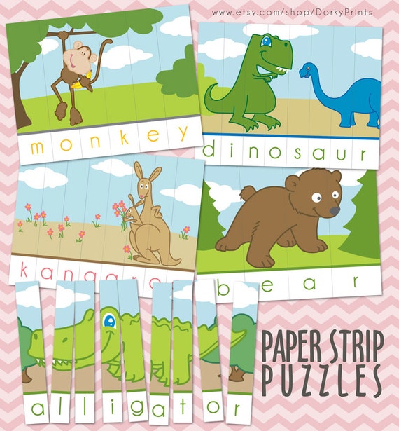 Animal Printable Puzzles PDF Preschool Printable Kindergarten ...