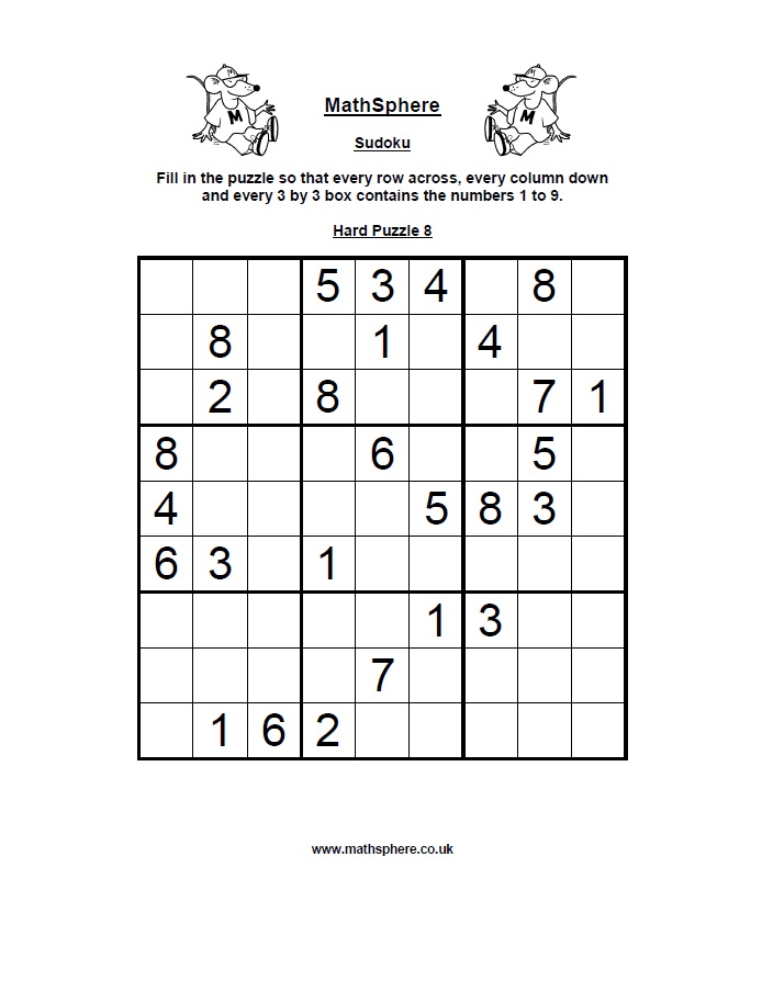 printable puzzles sudoku