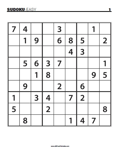 printable puzzles sudoku