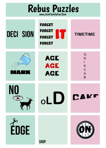 Printable Rebus Puzzles For All Ages | Just Family Fun