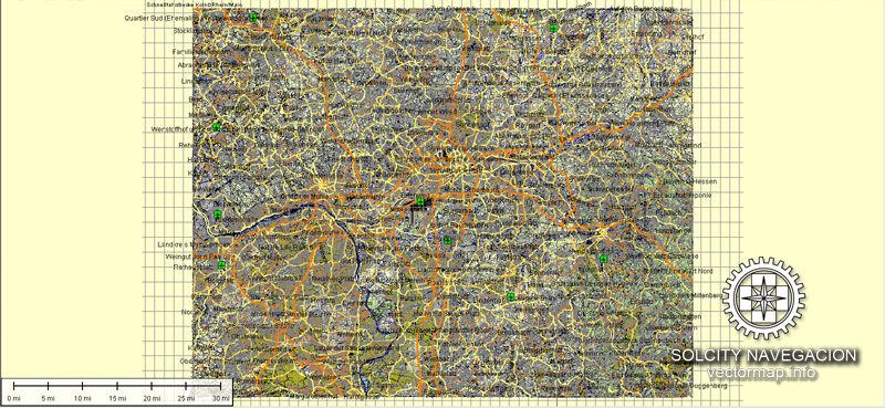 Frankfurt am Main Germany Map Vector printable City Plan full ...