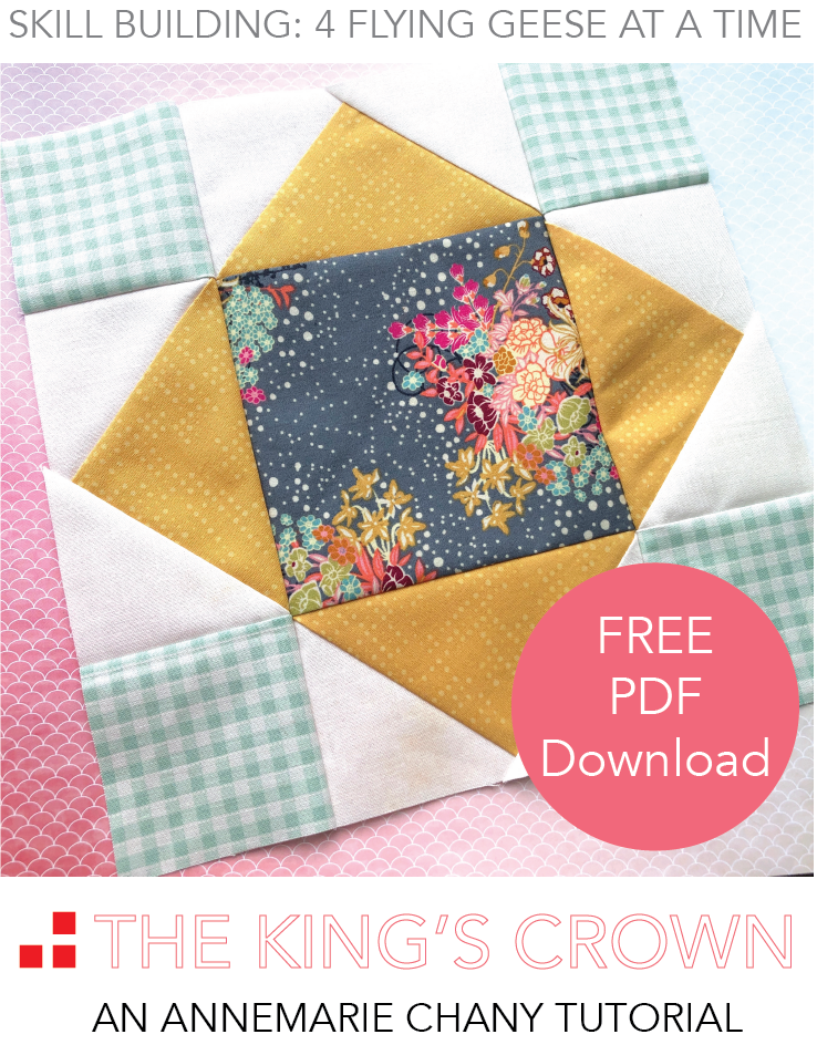 Free Quilt Block Pattern: Skill Building: 4 Flying Geese at a Time ...