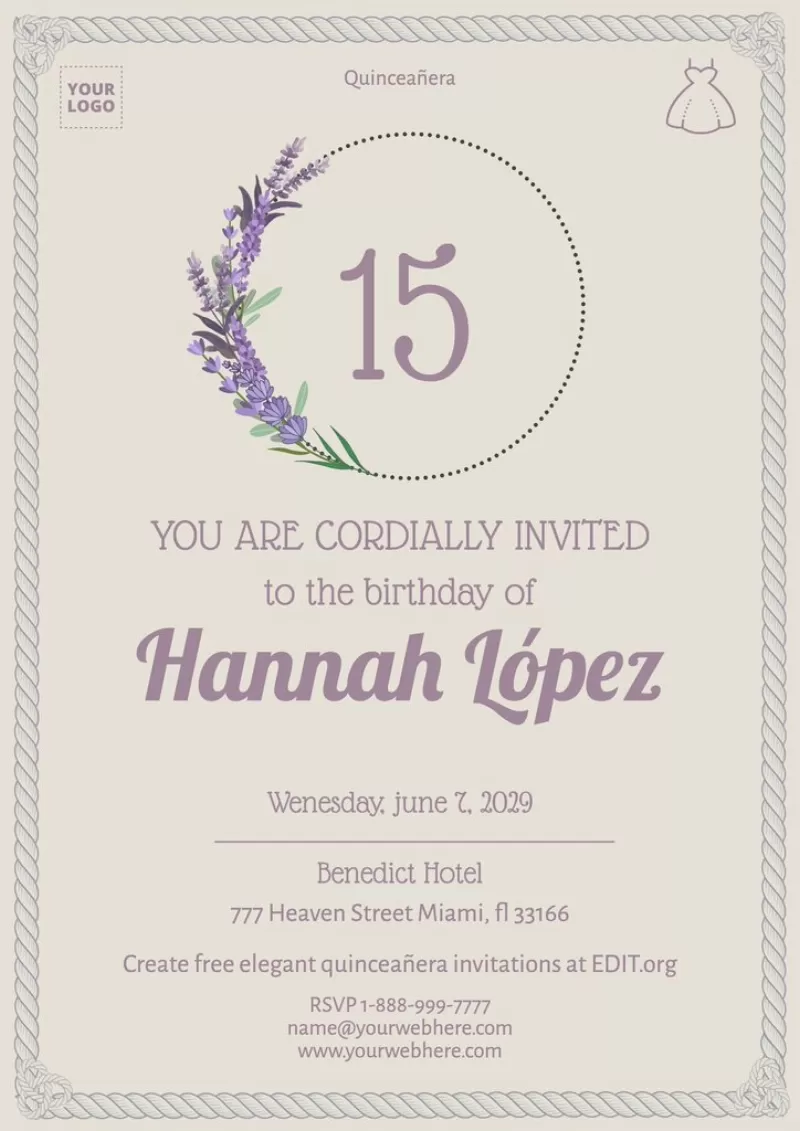 printable quinceanera cards