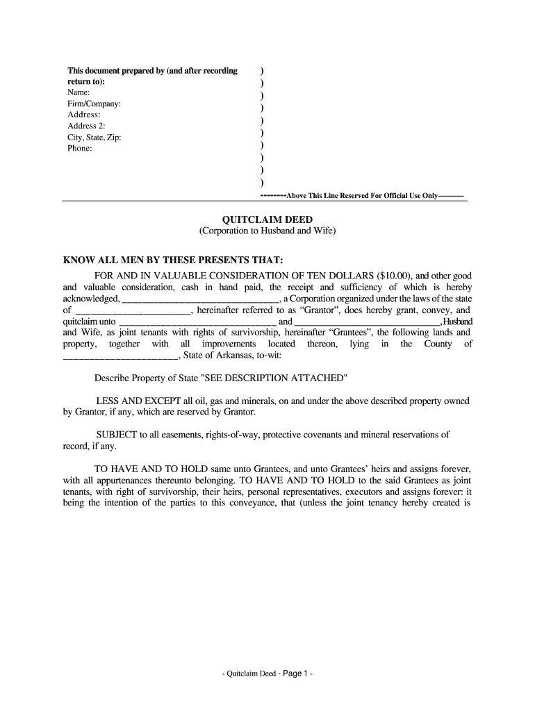 printable quit claim deed indiana