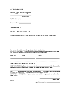 Quit Claim Deed - Fill Online, Printable, Fillable, Blank | pdfFiller