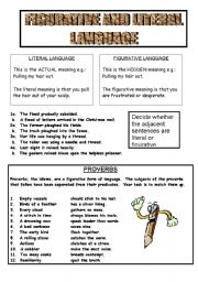 Figurative language worksheets