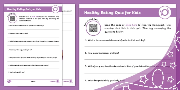printable quiz for healthy eating