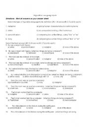 printable quiz on figurative language