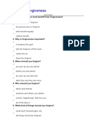 printable quiz on forgiveness