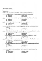 Propaganda Quiz - ESL worksheet by akinslow