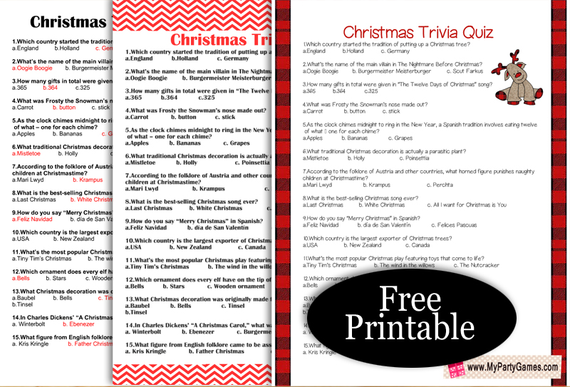 printable quiz questions with answers