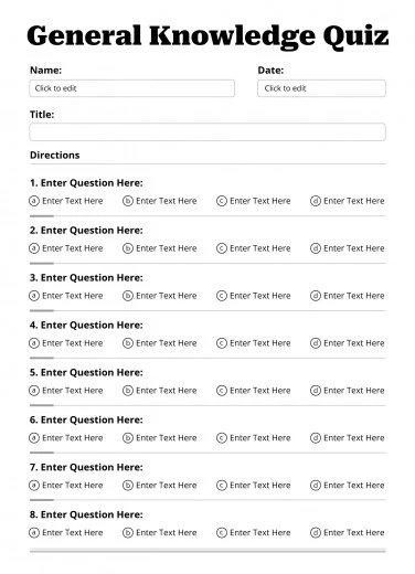 Free Quiz Google Docs Templates (Quizzes) - gdoc.io