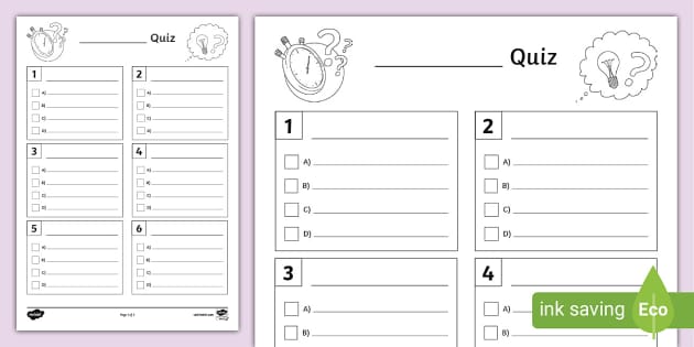 printable quiz template