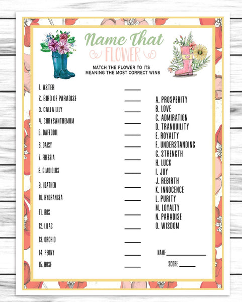 Spring Party Name The Flower Trivia Game, Kids Or Adults Spring ...