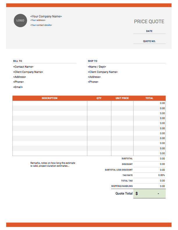 Quote Template - Invoice Simple