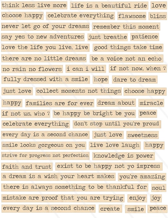 Digital Collage Sheet Love and Valentines Words and Phrases ...