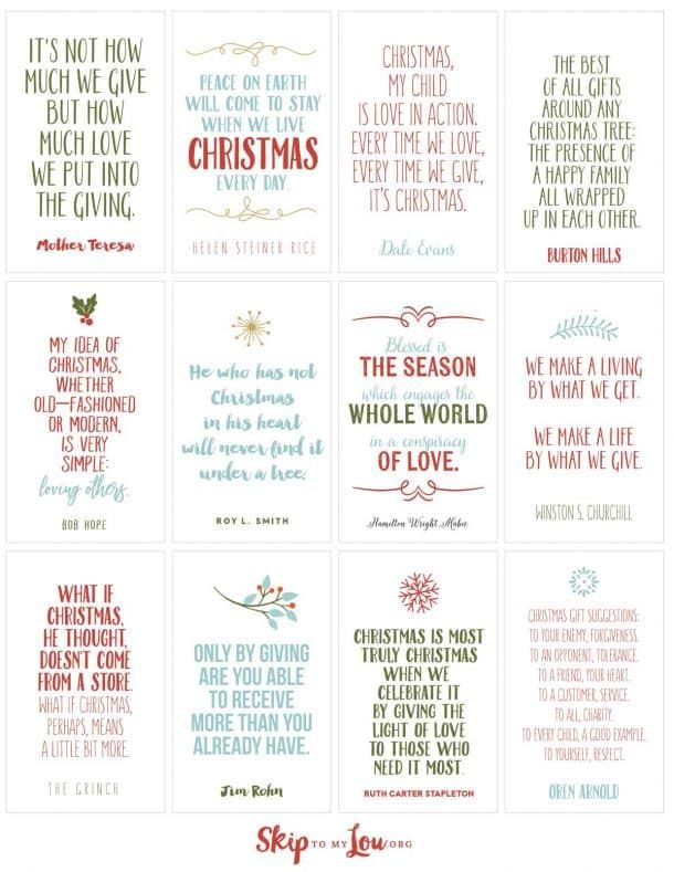 Christmas Quotes {FREE Printable Cards} | Skip To My Lou