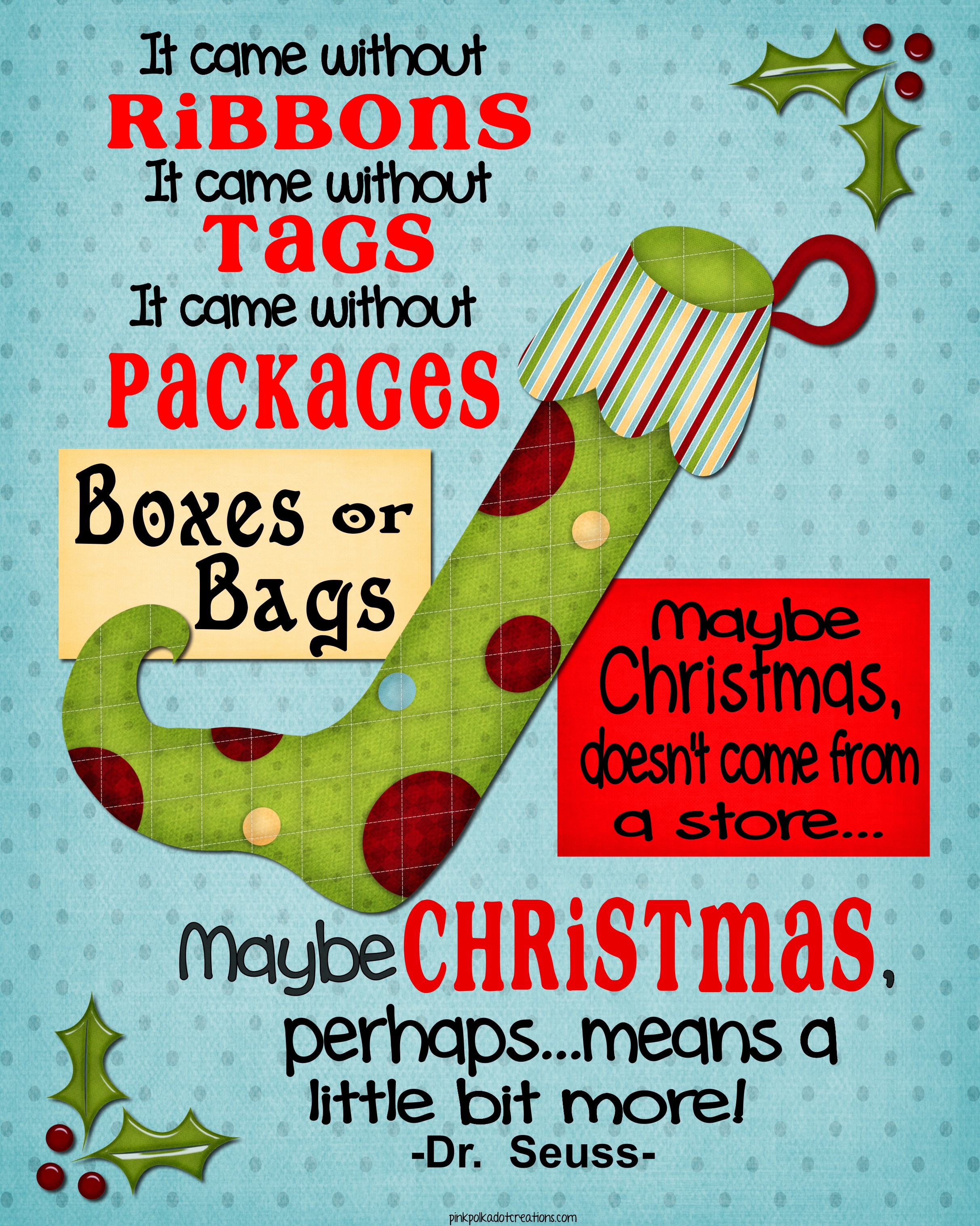 Whimsical Christmas Frame and Free Printables! - Pink Polka Dot ...